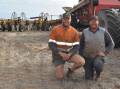 Shane and Hayden Harris, Rudall, are well into their cropping program despite minimal rainfall. Picture by Katie Jackson