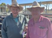 Kelly Evans, Nutrien Balaklava, bought heifers to join for a client. He's with Dale Hughes, Dublin. 
