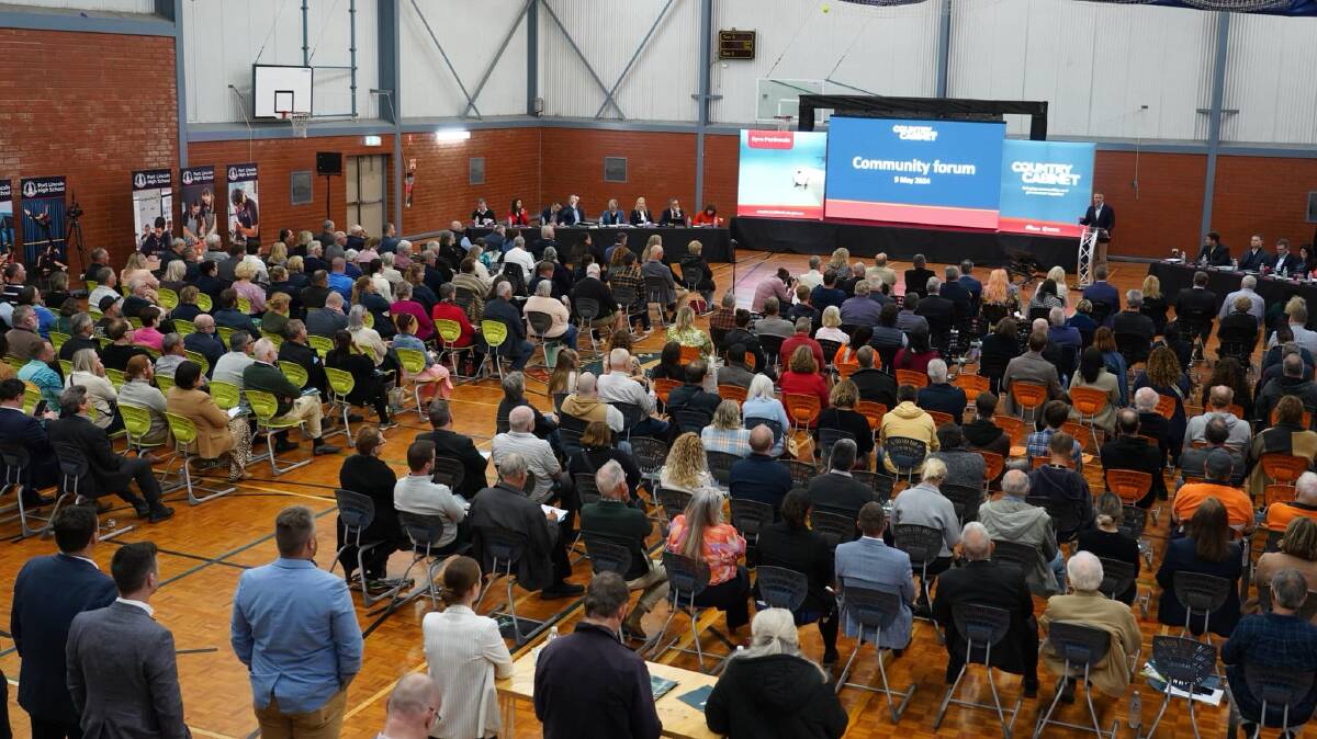 Community members from the Eyre Peninsula filled the Port Lincoln High School gym last week for a community forum as part of Country Cabinet. Picture supplied