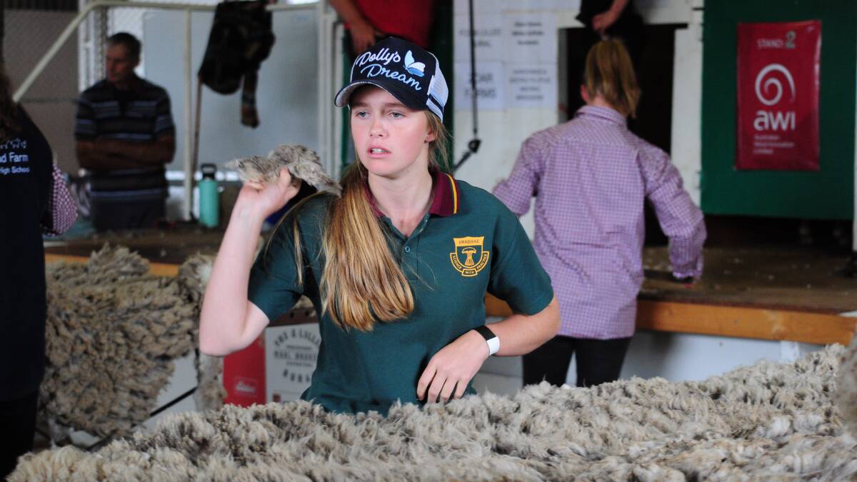 Urrbrae student Katie Bell said the competition was a great way to further her woolhandling skills. 