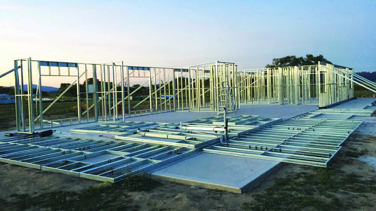 The frame assembly for Paal Kit Homes is a simple process of 'building by numbers'. Picture supplied 