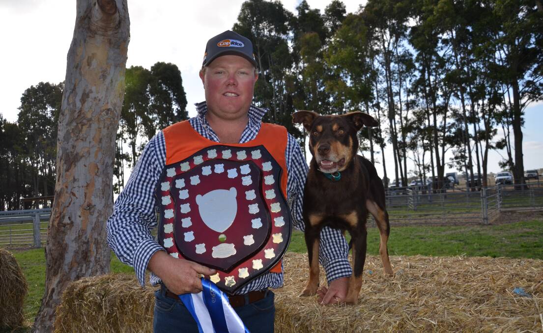 Josh Latty, Willaura, Vic and his dog Kamarooka Jack clinched the Coprice 2023 SA Yard Dog Championship at Lucindale. Pic by Catherine Miller