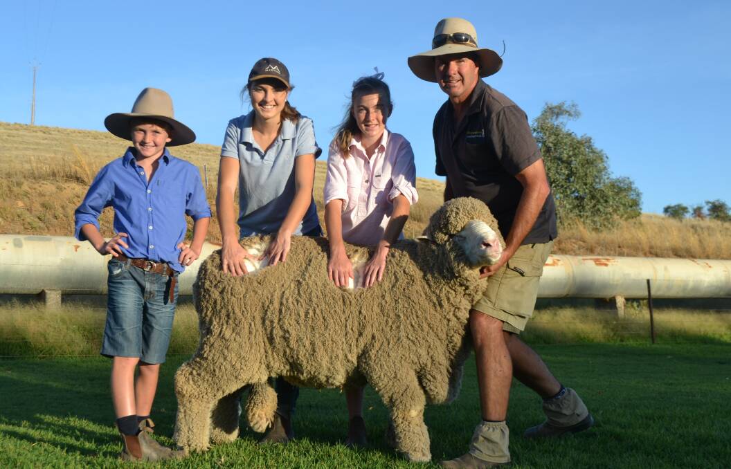 INDUSTRY'S FUTURE: Jessica and Emily Ashby, North Ashrose, Gulnare (with their younger brother Dougal ) and father Matt have already put in their entries for the Expo.