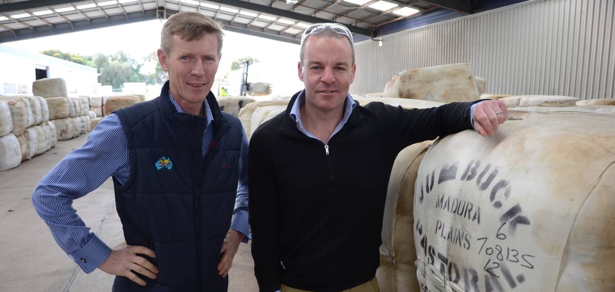 ITALIAN INTEREST: Michell Wool CEO Steven Read (pictured with supply chain advisor Mark Rodda) says carding wools are in short supply in Italy.