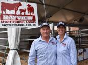 Chris and Anissa Thompson. Bayview Shorthorn stud, Yorketown, are hoping to grow demand for the breed and their stud in Qld as an exhibitor in the Shorthorn Beef trade site. Picture by Catherine Miller