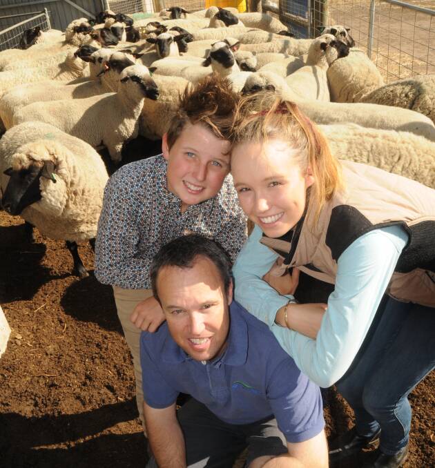 ENCOURAGING YOUTH: Mount Torrens sheep breeder Anthony Pearce and children Riley and Claire are excited about attending the first SA Sheep Expo next year.
