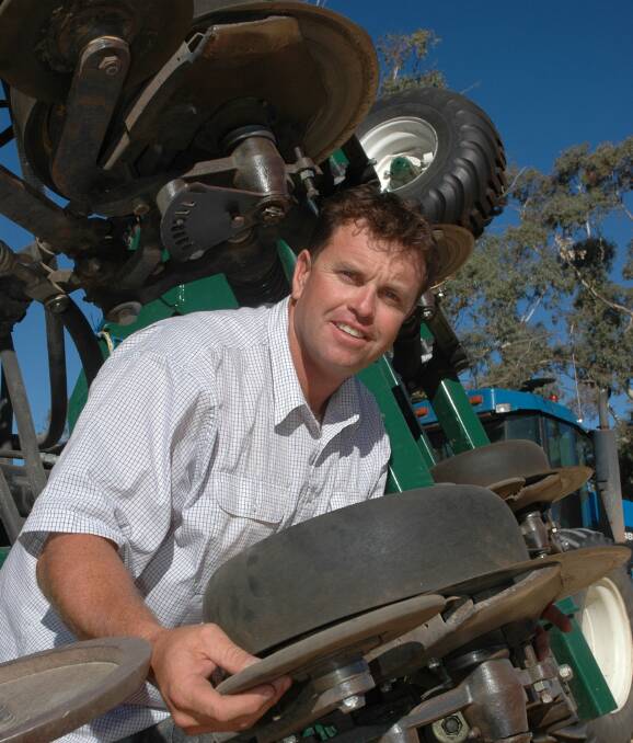 DISC DELIGHT: Bordertown farmer Ted Langley uses discs for low soil disturbance at seeding. He believes this helps to retain soil aggregates and conserve moisture.