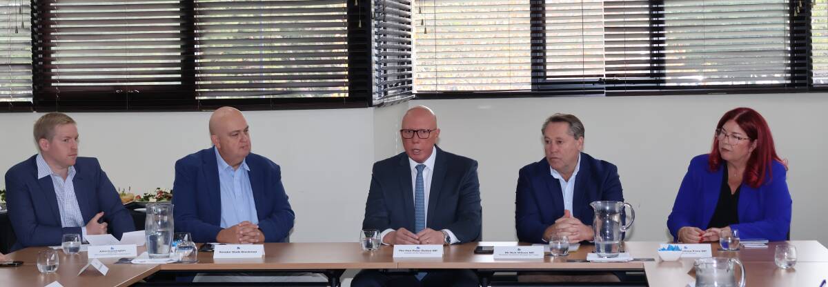 WALEA chairman, John Cunnington (left), Federal Liberal senator for WA, Slade Brockman, Federal opposition leader, Peter Dutton, Federal Liberal MP for O'Connor, Rick Wilson, and Federal Liberal MP for Durack, Melissa Price, at the roundtable meeting in Perth last week.