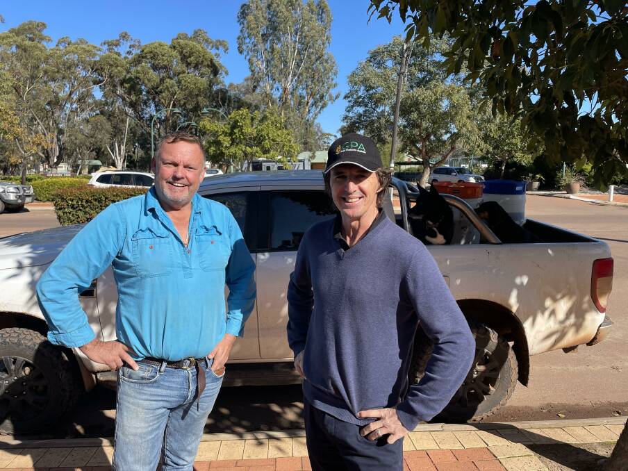 GPA Chair and WA grain producer Barry Large with cricket legend and mental health ambassador Brad Hogg. 