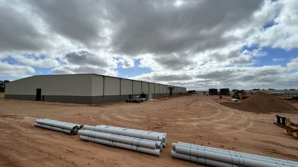 The new warehouse nearing completion in late 2022. It was the final project worth $6.1 million in the $36.6 million expansion of the facility over four years. Picture supplied