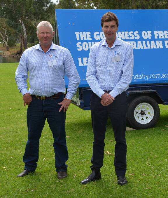 TOP DROP: Dairy SA chairman Michael Connor and Dairy Australia managing director Ian Halliday at the Dairy SA annual conference.