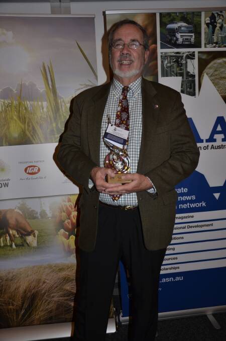 DAIRY STALWART: Greg Gilbert, Meadows, was awarded the Brenton Higgins Memorial Award.