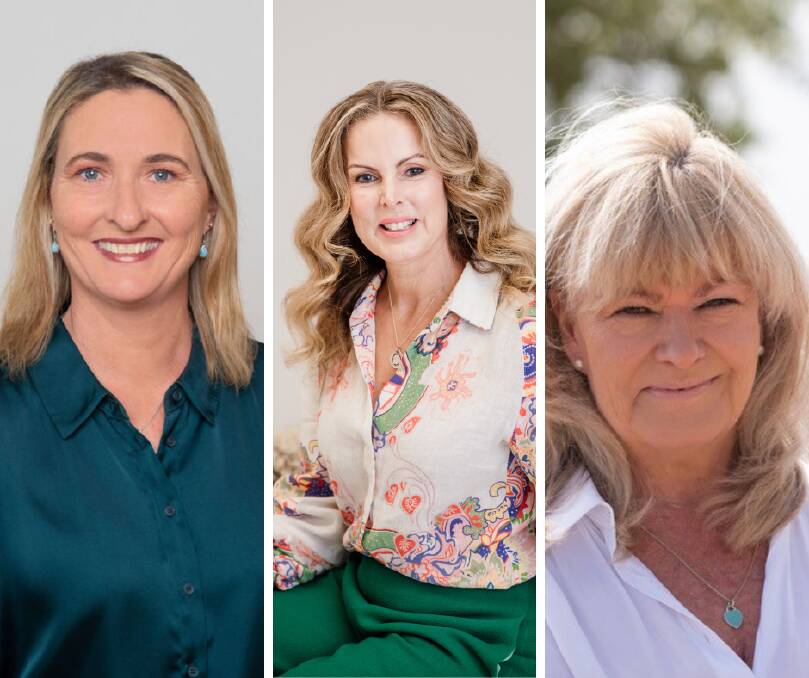 App entrepreneur Susie Williams, Willunga, Nikki Atkinson, Flinders Ranges, and Suzi Evans, Mantung, are the three finalists for the Rural Women of the Year award. Pictures supplied