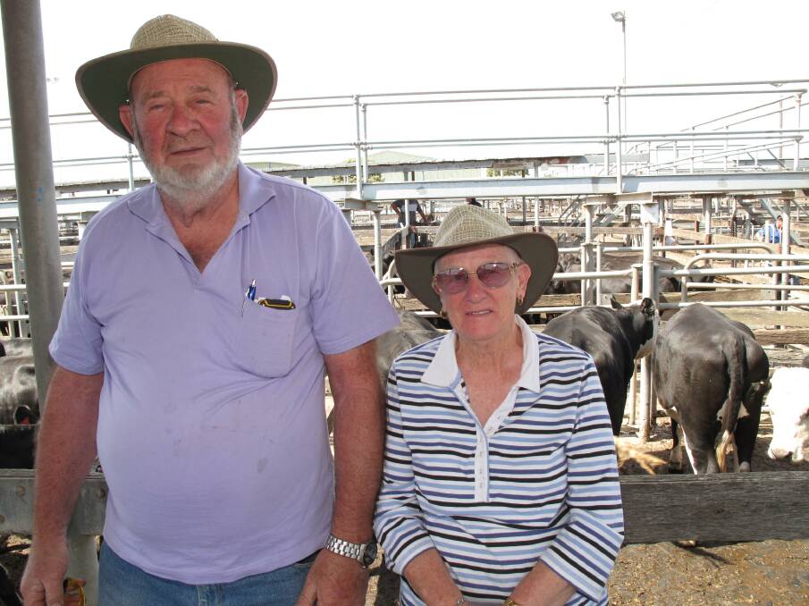 BUYER INTEREST: Charlie and Valerie Grinham, Stonyford, Vic, were "just looking" at the sale.