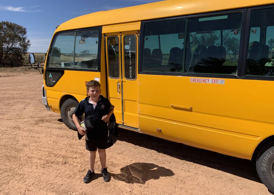 ROUTE CEASED: Ten-year-old Ceduna Area School student Samuel Nicholls will need to find another way to get to school from the family farm next year after the crucial services was axed by the SA Department of Education. 