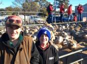 Gareth and Samuel Morrish, at Ouyen sheep market. Picture supplied 