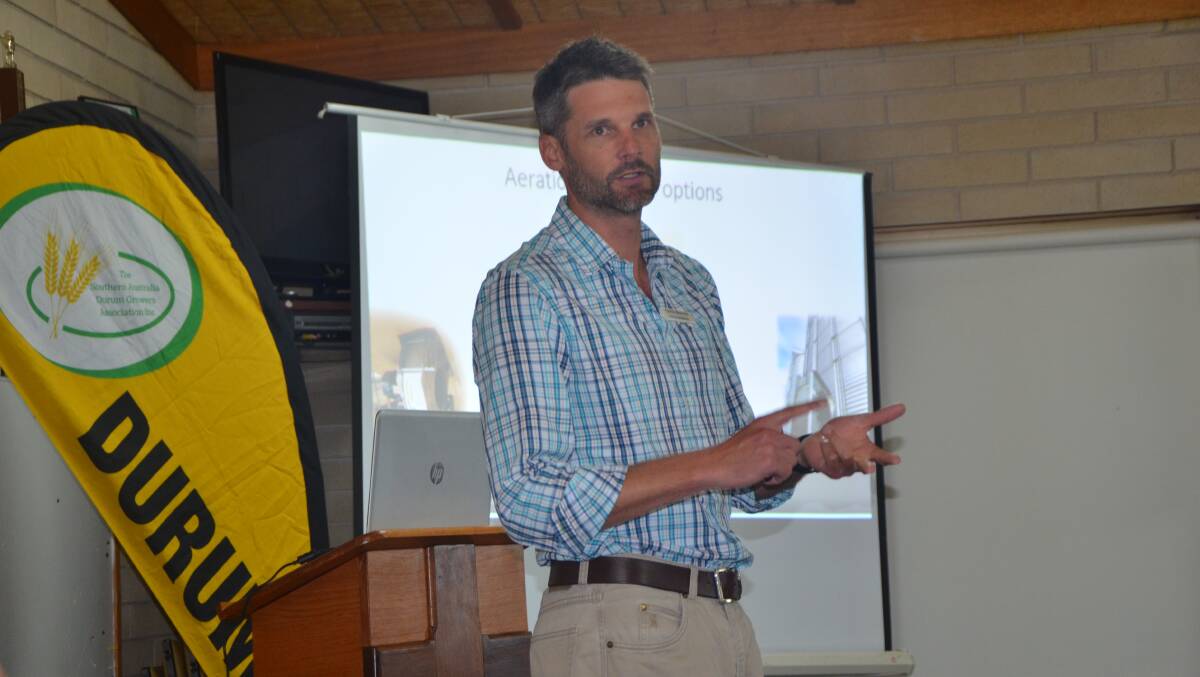 Chris Warrick, Horsham, discussed storage at the Southern Australia Durum Growers Association forum at Padthaway. Picture by Vanessa Binks. 