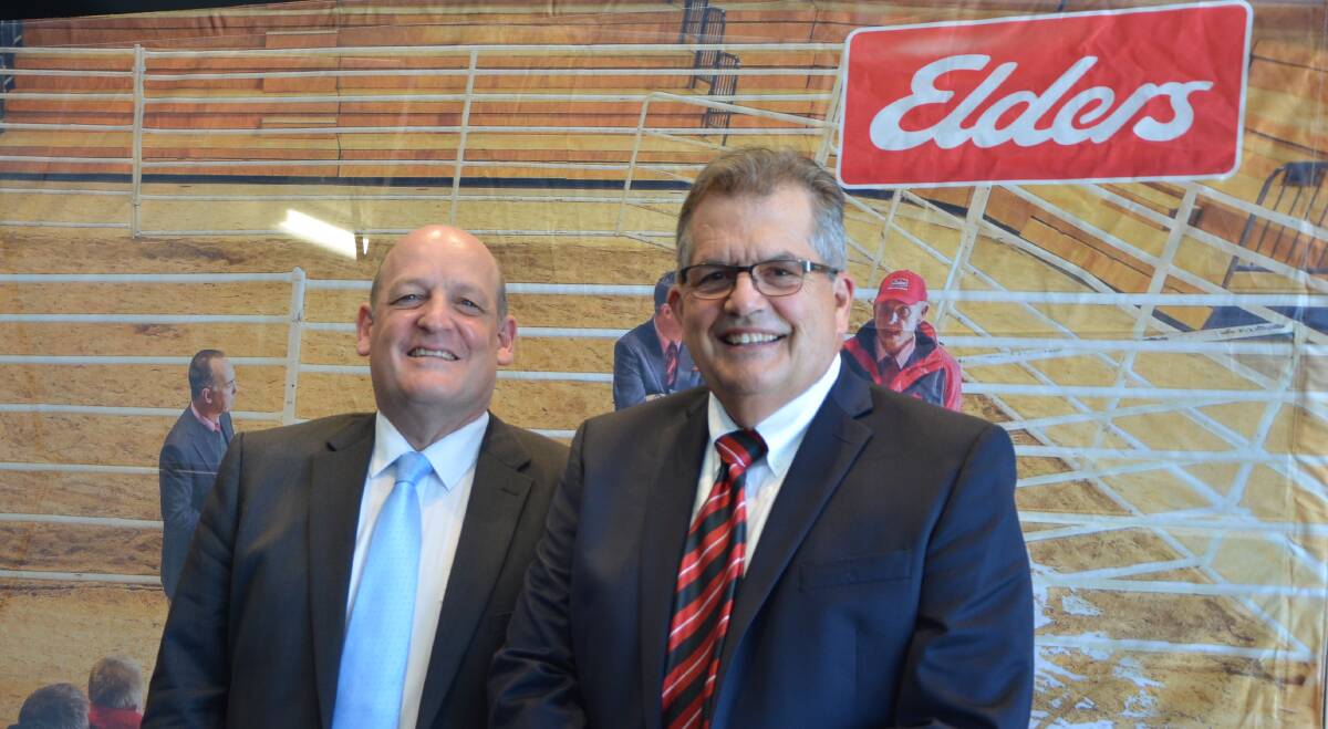 DEBT CUT: Elders managing director Mark Allison and chairman Hutch Ranck announced a $50-million reduction in net debt at the company's AGM.