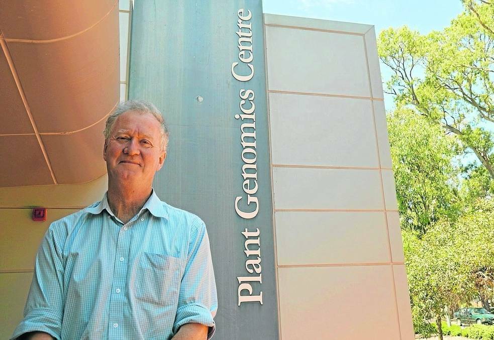 University of Adelaide Emeritus professor and Australian Centre for Plant Functional Genomics researcher Peter Langridge pictured in front of the Waite Campus's Plant Genomics Centre by Stock Journal in 2015.