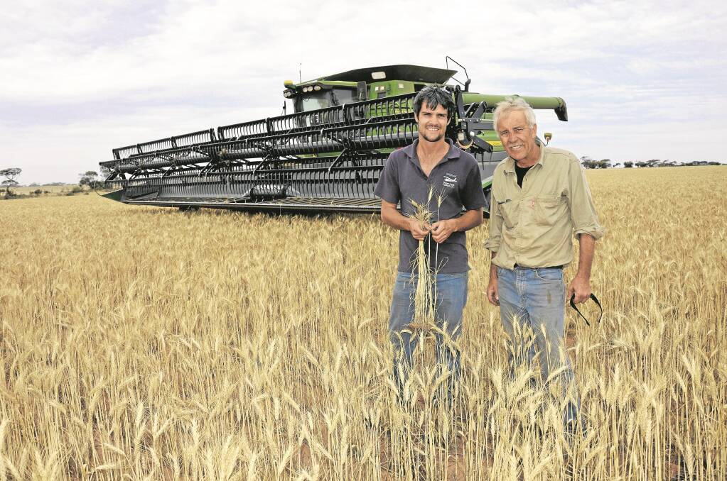 Cowell croppers Ty and Paul Kaden started reaping in the second week of October, but the 50 millimetres that fell in their district held harvest up for five days.