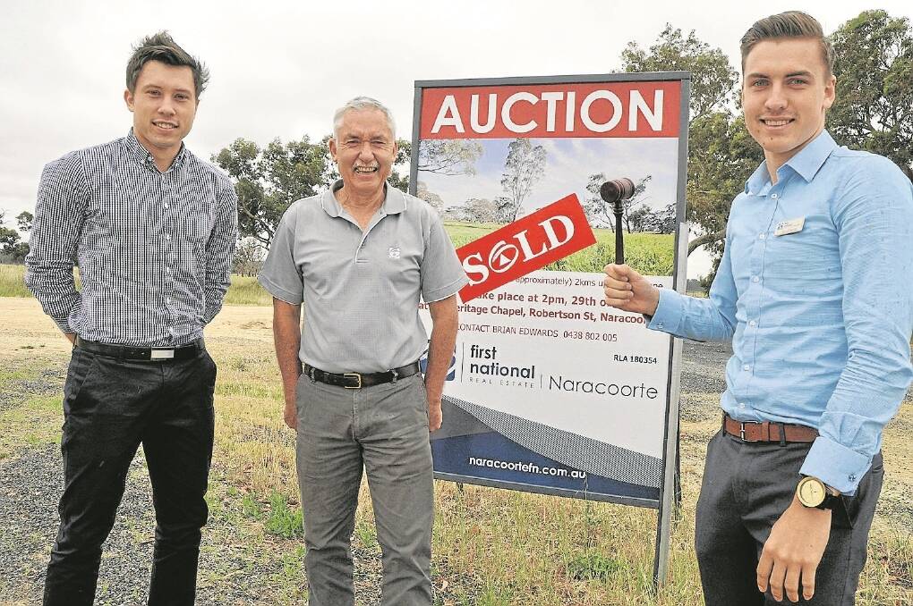 Naracoorte First National director Brian Edwards - pictured centre with sons and agents Tom and Sam - says there has been much stronger interest in rural property this year than in 2014, despite below-average spring rainfall.