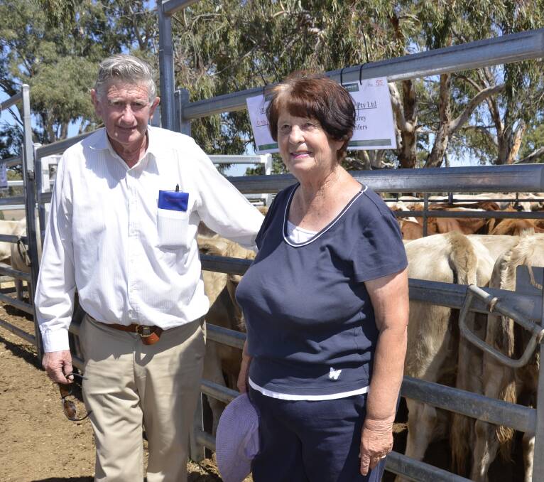Bevan and Maureen Cornish, Willowdell, Forreston, were looking at cattle at the Mount Pleasant market.