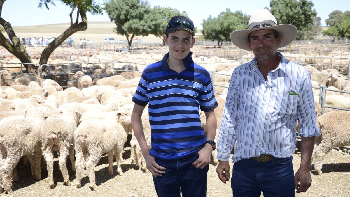 At the Jamestown market were Nick Greenfields, South Gap, via Port Augusta, and his dad Paul. Paul was very happy with his wethers making to $92.
