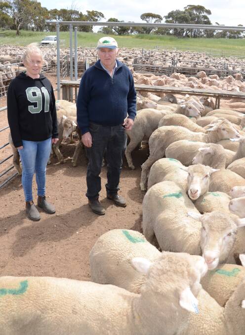 SELLERS: Emily and Geoff Cavanagh, Karoonda, and their ewes that made $174.
