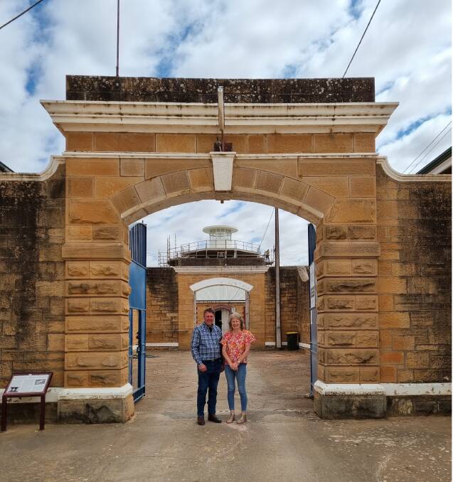 Gladstone Tourism and Development Association president David Catford and Northern Areas Council mayor Sue Scarman at the Gladstone Gaol. Picture supplied.