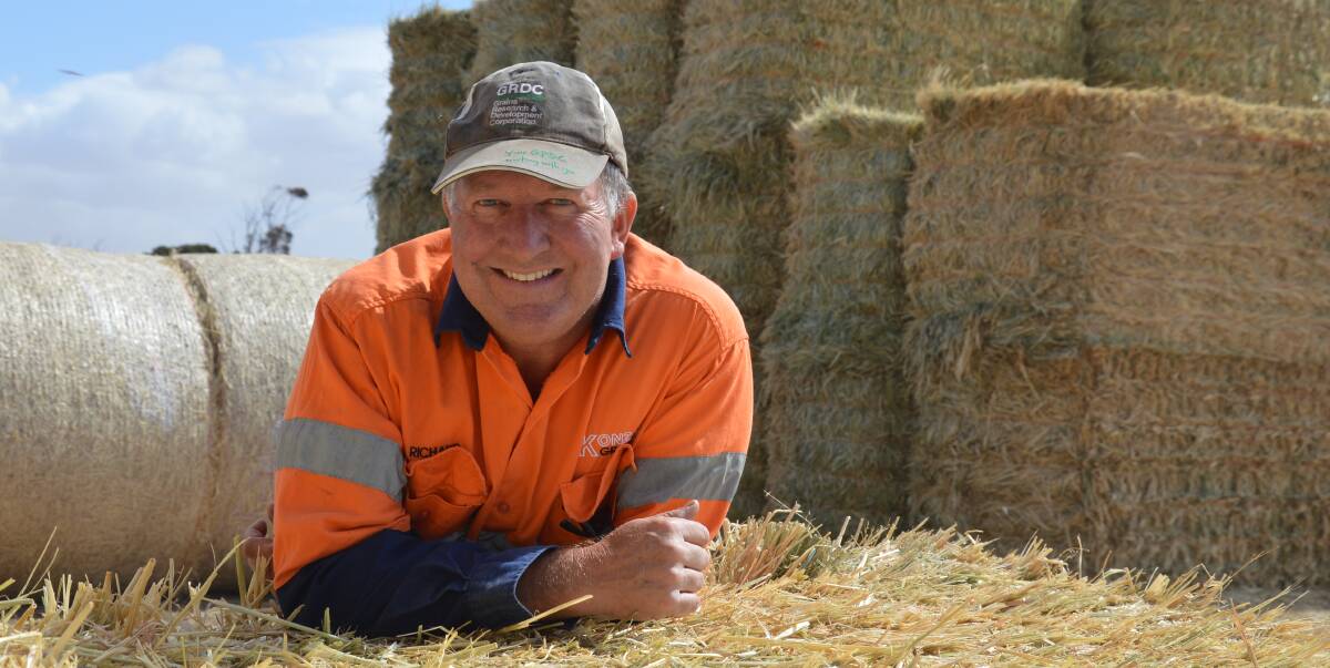 HAY DONATIONS: Mallala farmer Richard Konzag has been stunned by the generosity of SA's farming community, with donations flooding in to the hay depot on his property by the truckload.